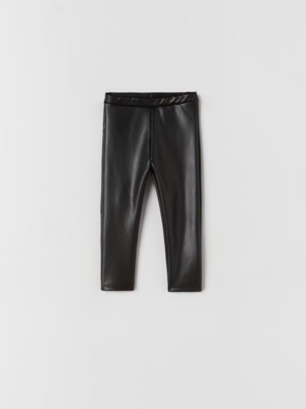 Zara Black Faux Leather Kids Leggings